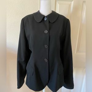 Vintage Max Studio Collection Single Breasted Blazer 100% Wool, Black Size 10